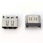 1.2mm Clamp HDMI Female 19P Vertical Through Hole Socket, Nickel Plated Iron & Copper Shell for HD Signal Transmission - Image 3
