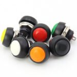 Waterproof Self Reset Push Button Switch 12mm Cutout, Round Horn Type Copper Nut Flame Retardant Button for Equipment Control - Image 3