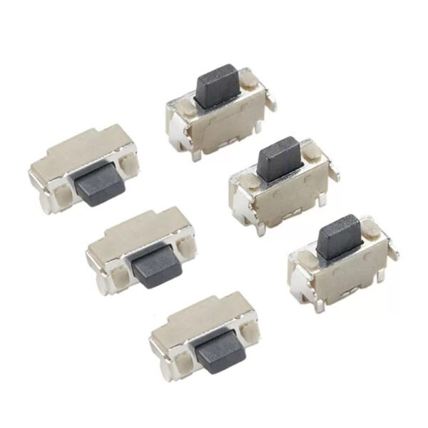 Micro side‑push tactile tact switch 2‑pin double spring contact for miniature electronic PCB assembly