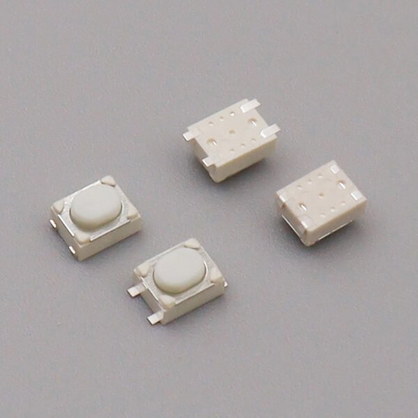 Horizontal side push tactile tact switch 4‑pin straight wrapped terminal for e‑cigarette PCB assembly