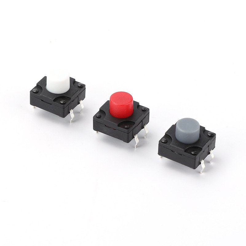 Through-hole tact switch with 4-pin DIP design for electronic equipment control