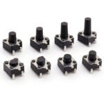 Horizontal side push SMD tactile tact switch 3pin front‑insert rear‑mount for PCB electronic assembly