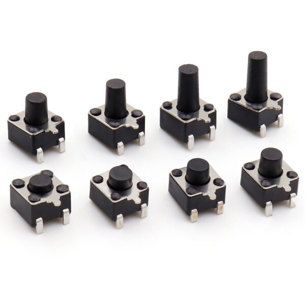 Horizontal side push SMD tactile tact switch 3pin front‑insert rear‑mount for PCB electronic assembly