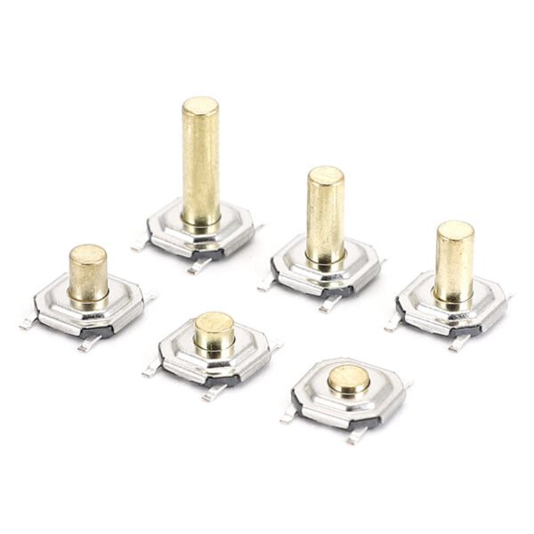 High-temperature resistant SMD tact switch with metal copper head for heat-exposed electronics