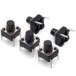 6*6mm multi‑pin tact switch center 2‑pin side 4‑pin through‑hole mounting copper terminal component