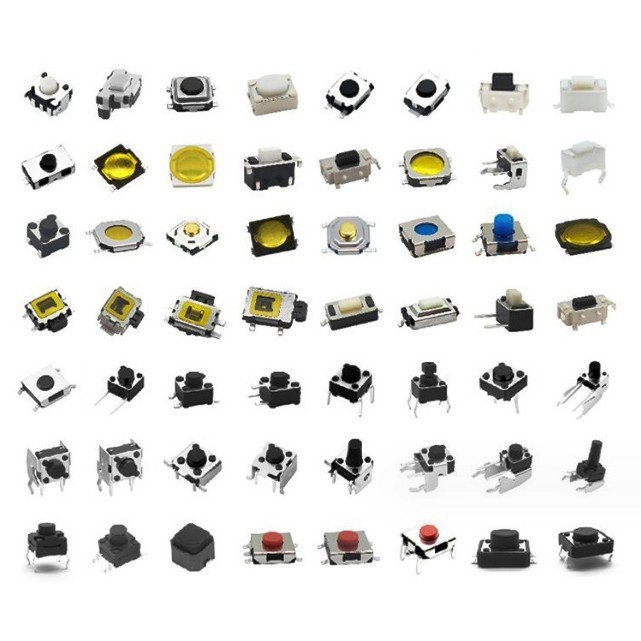 6x6 tact switch, SMD and through hole 2pin 4pin silent detection bracket waterproof micro push button (3) 6x6mm Micro Tact Switch, 2P 4P SMD & Straight Plug Waterproof Button with Detection Bracket - Image 1