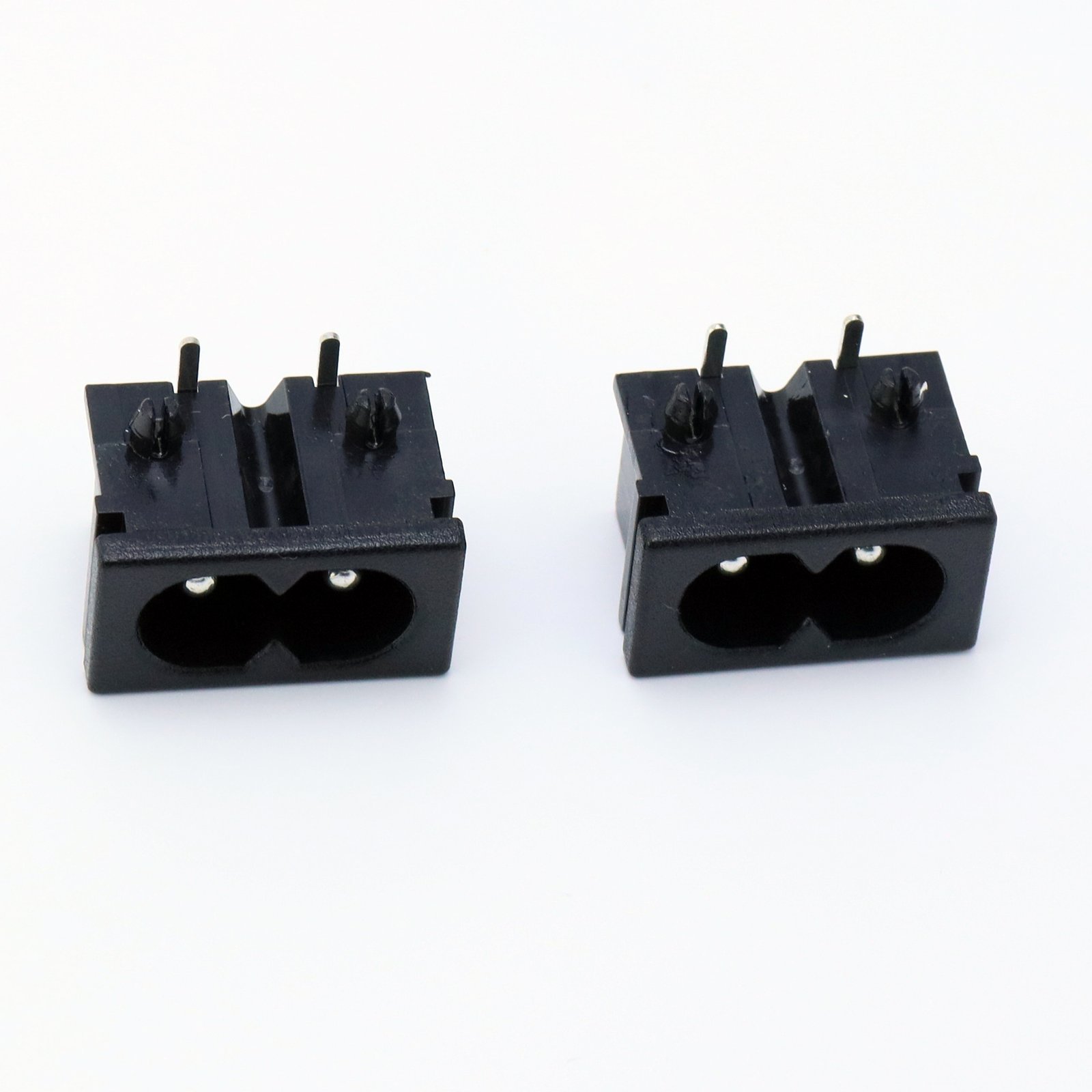 AC019 C6 mickey socket, 2212mm snap-in high temp resistant angled AC power receptacle (1) Snap-in AC019 Mickey Socket, 22*12mm High Temperature Resistant Angled C6 AC Power Jack - Image 1