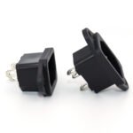 AC‑04 Full Copper 3‑Pin Lock‑Type IEC C14 Power Inlet Socket with Mounting Ear for Electric Vehicle - Image 3