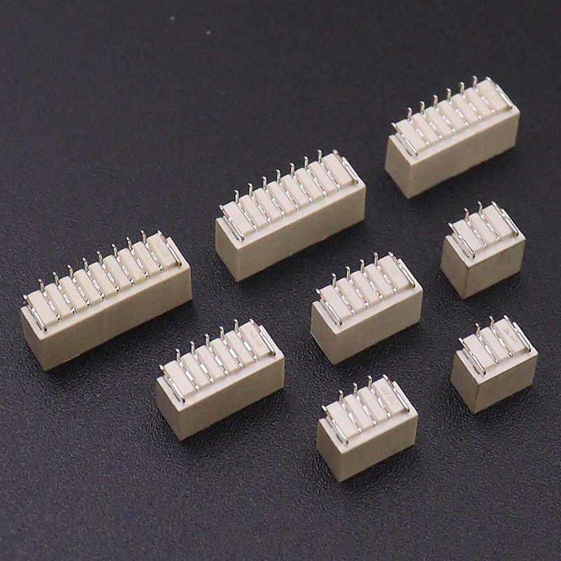 Close-up SH1.0 horizontal SMT strip terminal socket, 1.0mm pitch wire to board connector (1) SH1.0 Horizontal SMT Strip Connector, 1.0mm Pitch Wire-to-Board Terminal Socket 2P-3P-4P-5P-16P - Image 1