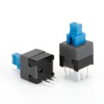 High Temperature Resistant 7×7mm 6Pin Double Row Button Switch, Latching Momentary Switch for Light Toys