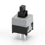 Latching Momentary 8.5×8.5mm 2Pin Single Row Through Hole Switch, Black Head Push Button for Toy Circuit