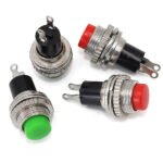 DS-314 Threaded Latching Push Button, DS316 Non-locking Self Reset 10mm Round Power Button Switch