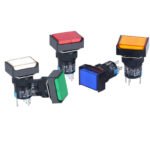 16mm LED Rectangular Push Button Switch LA16-J-11D Self-Reset Lockable - Image 2