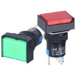 16mm LED Rectangular Push Button Switch LA16-J-11D Self-Reset Lockable - Image 3