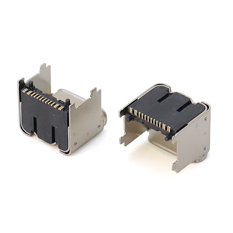 Elevated USB Type C 16Pin female connector 4.3mm CH5.9 high current charging port (1) Raised USB Type C Female Socket, 16Pin Type-C Connector 4.3mm Height CH5.9 High Current Type-C Port - Image 1