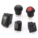 Waterproof KCD1 electrical rocker switch with light, round and square housing for equipment power control