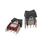 MTS-202 Momentary Mini Toggle Switch, Red 3 Pin 2 Position Rocker Switch with Protection Bracket