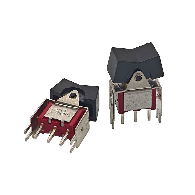 MTS-202 momentary mini toggle switch red 3 pin 2 position rocker switch with protection bracket (1) MTS-202 Momentary Mini Toggle Switch, Red 3 Pin 2 Position Rocker Switch with Protection Bracket - Image 1
