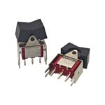 MTS-202 Momentary Mini Toggle Switch, Red 3 Pin 2 Position Rocker Switch with Protection Bracket - Image 2