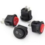 Rocker Switch, 2‑Pin 2‑Position ON‑OFF 15mm Cut‑Out KCD11 Mini Power Toggle Switch Black Red - Image 3