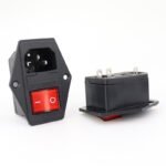 AC‑14‑F16A 3‑in‑1 IEC C14 Power Socket KCD4 Switch Fuse Holder with Mounting Ear - Image 3