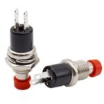 Small Round Push Button Switch 7mm, 2 Pin Momentary & Latching Power Switch with Copper Pins - Image 2