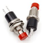 Small Round Push Button Switch 7mm, 2 Pin Momentary & Latching Power Switch with Copper Pins - Image 3