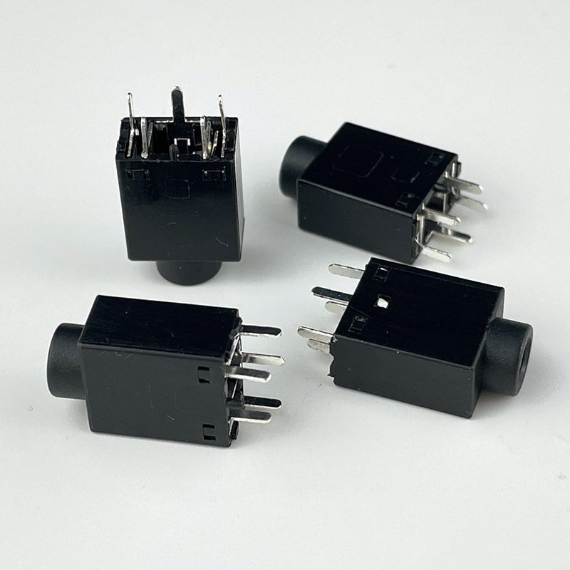 PJ358 vertical 3.5mm 5pin through hole headphone socket full copper contacts audio jack for speaker (1) PJ358 Vertical 3.5mm Headphone Jack, 5Pin Through Hole Audio Socket Full Copper Contacts for Speakers - Image 1