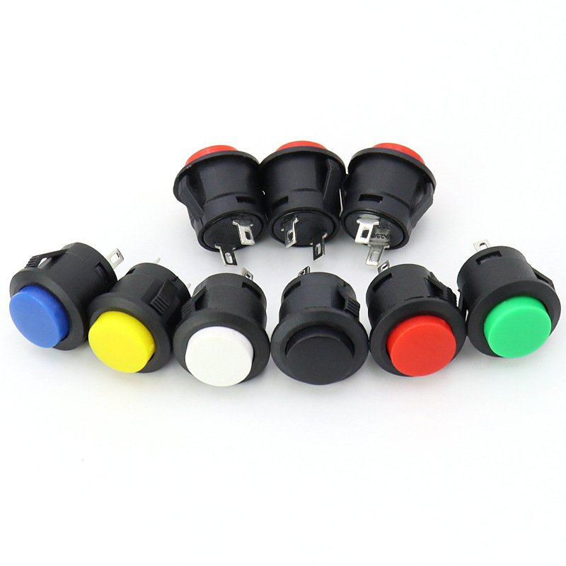 Metal push-button switch with multi-color LED backlight for 16mm panel mount