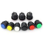 Metal push-button switch 16mm round panel mount with multi-color actuator for industrial control