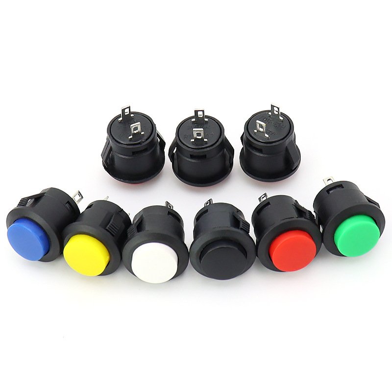 Metal push-button switch 16mm round panel mount with multi-color actuator for industrial control