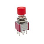 Red Hat Round Toggle Switch, Momentary Self-reset 6 Pin Push Button DS-622-T004-2A