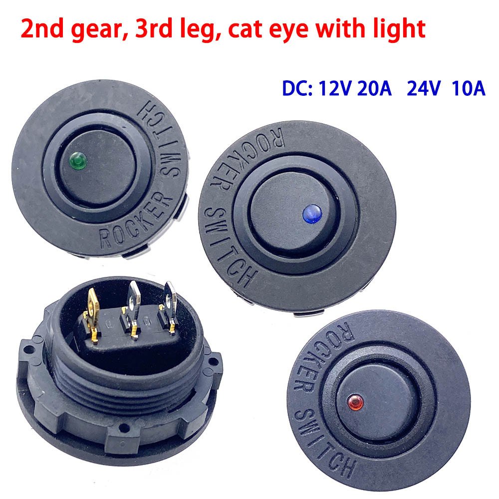 Round rocker toggle LED switch, 3‑pin 2‑position, DC 12V 24V, boat‑type switch, marine switch, waterproof2 Round rocker toggle LED switch, 3‑pin 2‑position, DC 12V 24V, boat‑type switch, marine switch, waterproof - Image 1