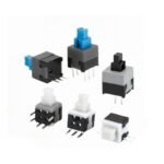 Side mount tactile push button switch high temperature resistant flat head high head 2 3 6 pin latching momentary
