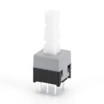 White Head Tall Actuator 8.5×8.5mm 6Pin Double Row Through Hole Push Switch, Latching and Non-locking Types
