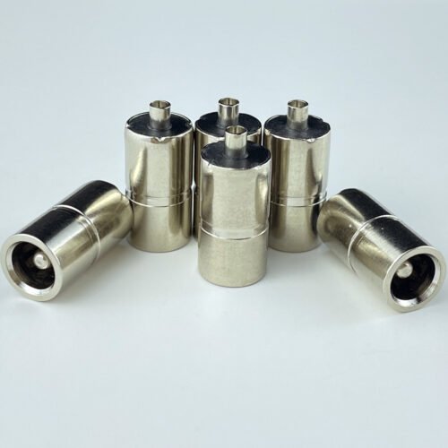 Vertical mount DC083 DC female connector with negative lug and ground pin for PCB power supply (1) DC083 Vertical Cylindrical DC Jack, 5521 5525 DC Female Socket with Negative Welding Pin and Ground Terminal - Image 1