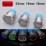 Factory direct metal push button switch 12/16/19/22mm with LED power start button, self-locking and self-reset