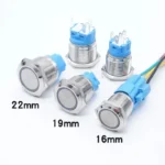 Factory direct metal push button switch 12/16/19/22mm with LED power start button, self-locking and self-reset