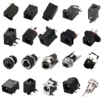 DC Power Connector Socket, 5.5x2.1mm and 3.5x1.3mm DC Female Plug