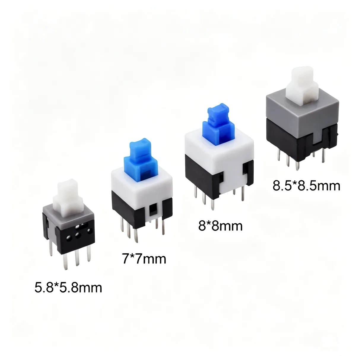 tac-005 6x6x4.3/5/5.5/6/7/8/9/10/11mm 4Pin Light-Action Switch, 6x6mm Push Button Switch - Image 1