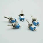 SMTS-102A1 push-button switch, small toggle push-button switch, blue, 3-pole 2-position
